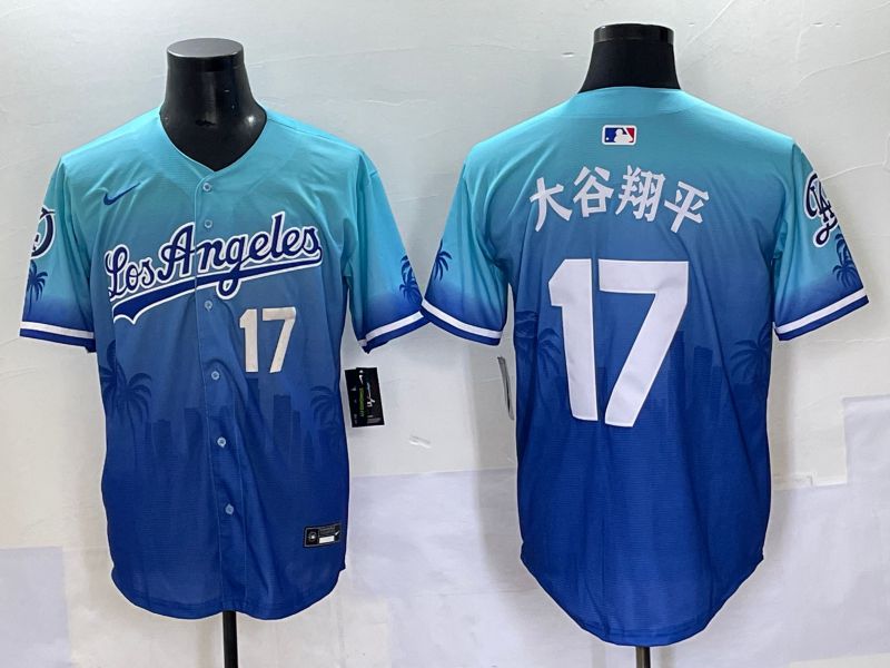 Men 2025 Los Angeles Dodgers #17 Ohtani Blue Nike MLB Jersey Daoqite style 14->los angeles dodgers->MLB Jersey